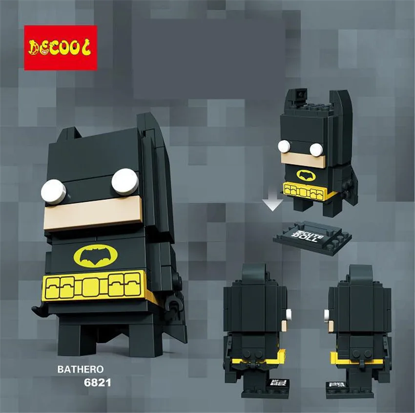 Decool brickheadz Супергерои Мстители Бэтмен танос Дэдпул Халк Игрушки собрать строительные блоки для Минифигурки LELE