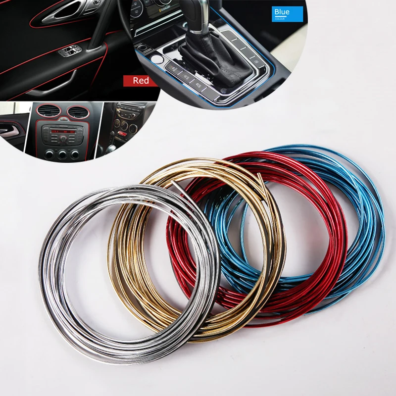 5M Car Styling Interior Decoration Strips Moulding Trim Dashboard Door Edge Universal For Cars