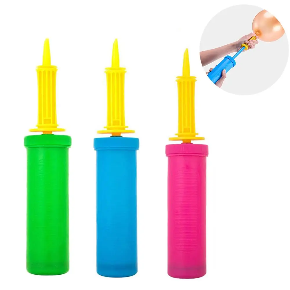 

Portable Plastic Colorful Hand Manual Air Pump Toy Party Balloon Inflator Tool