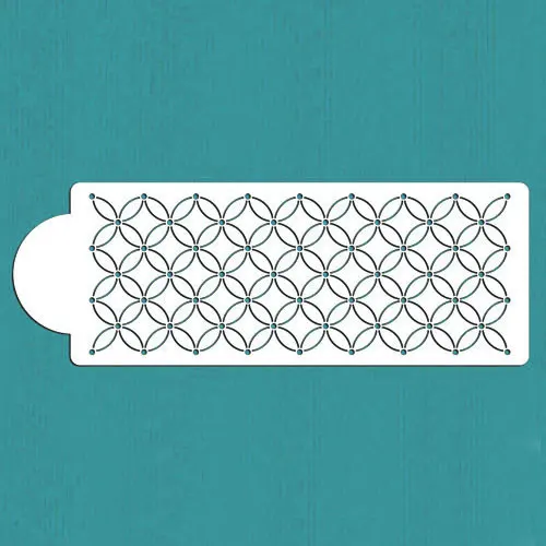 5.1"H x 13.3" W Deco Interlocking Circles for Cake Side Decoration Cake Decorative Stencil Plastic Template Lace Mold Tool