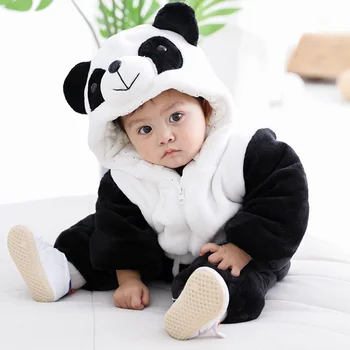 

Winter Cartoon Panda Boy and Girl Romper Unisex Baby Clothes