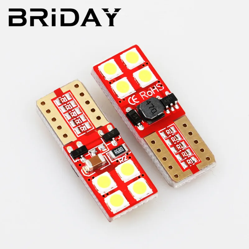 10 шт. 12-24 В светодиодный T10 W5W CANBUS 8 SMD 3030 Неправильная полярность нет ошибок 168 с