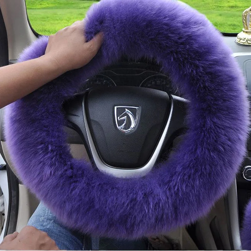 WOOL STEERING COVER PURPLE