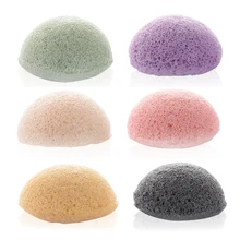 1 шт. круглая форма Konjac Губка косметический спонж натуральный аморфофаллюс коньяк приспособление для очистки лица промывочная губка для очистки лица 6 цветов