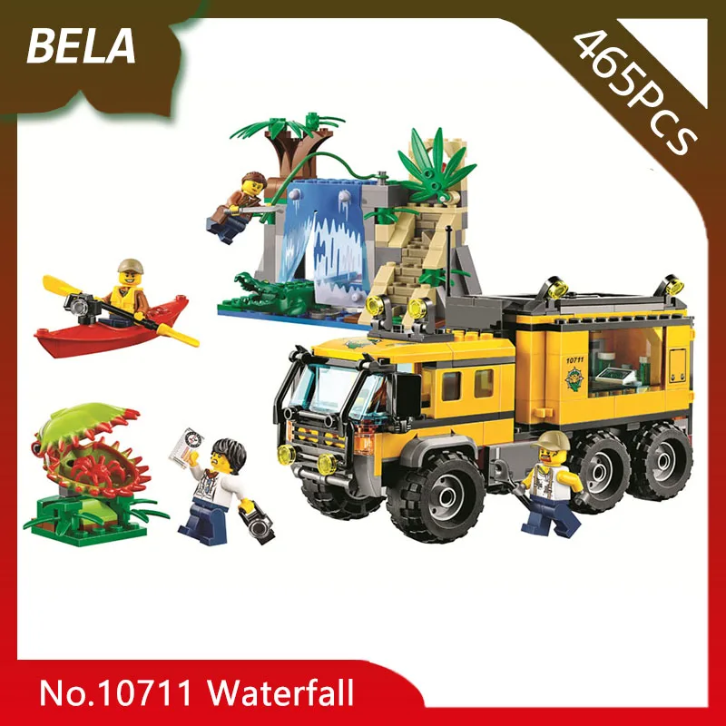 

Bela 10711 City Series 465pcs Explorers Jungle Waterfall Rain Forest Building Blocks Compatible with Legoings