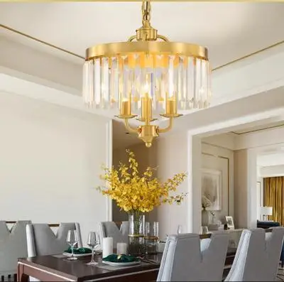 

Loft Lustre Chandelier New Art Deco Crystal Chandelier Indoor Lighting Black Gold Vintage Lamp For Dinning Room Chandelier