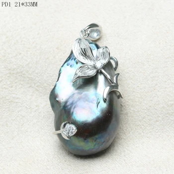 

Unique Natural Freshwater Baroque Pearl Pendant S925 Sterling Silver Flower Keshi Pearl Pendant Women Pearl Jewelry Gifts