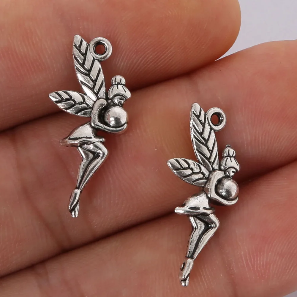 

Free Shipping 10pcs 25x12mm Antique silver Angel Head Pendant Charms Jewelry Findings