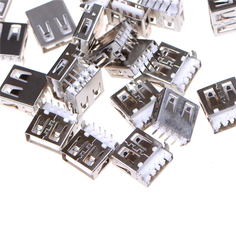 20 шт./лот разъем USB 2 0 4Pin A Тип Женский G54 фута 90 градусов передача данных Зарядка