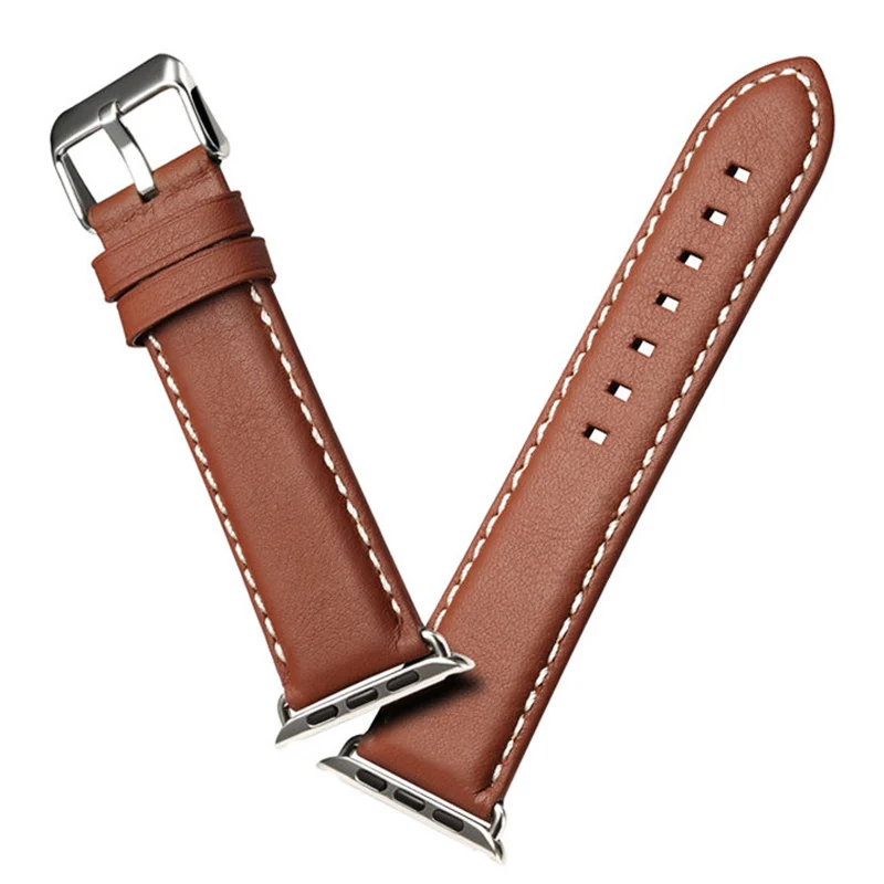 

Men/Women Strap for Apple Watch Band 40/44/38/42mm WristBand Series 5 4 3 2 1 Genuine Leather Bracelet High Quality Clock Belt