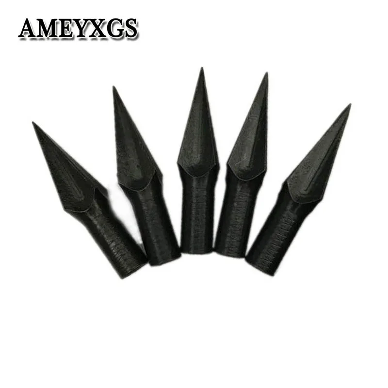 

6pcs Archery Arrow Black Broadhead Alloy Steel Arrow Tips Crossbow Shooting Target Point 232Gr Arrowhead Traditional Broadhead