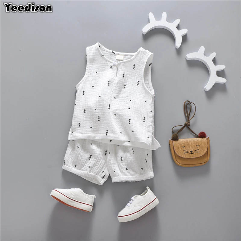 Yeedison 2018 Casual Toddler Girls Clothing Set Summer Kids Vest Shorts Boys Clothes Suits Cotton Baby Children 2Pcs Outfit Sets (1)