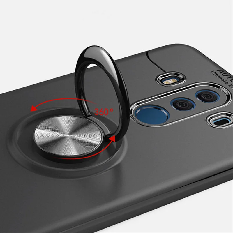 

Luxury High Quality Anti-knock Soft Silicone Back Cover Case For For Huawei Mate 10 Pro / Mate 10 With Color Ring Bracket
