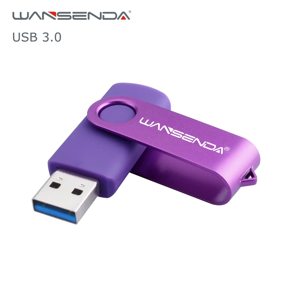 WANSENDA D300 USB Flash Drive 3.0 Pen Drive 128GB 64GB 32GB 16GB 8GB 4GB Rotating design Memory Stick Pendrive with free package