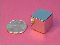 

NdFeB Magnet Block 5/8"x5/8"x5/8" thick Strong Neodymium Permanent Magnets Rare Earth Magnets Grade N42 NiCuNi Plated