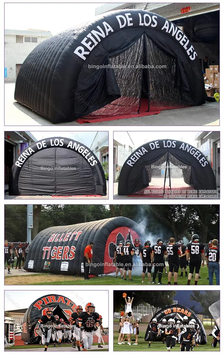 6 м надувной черный туннель, американский футбольный тип воздушный туннель палатка-игрушка палатка