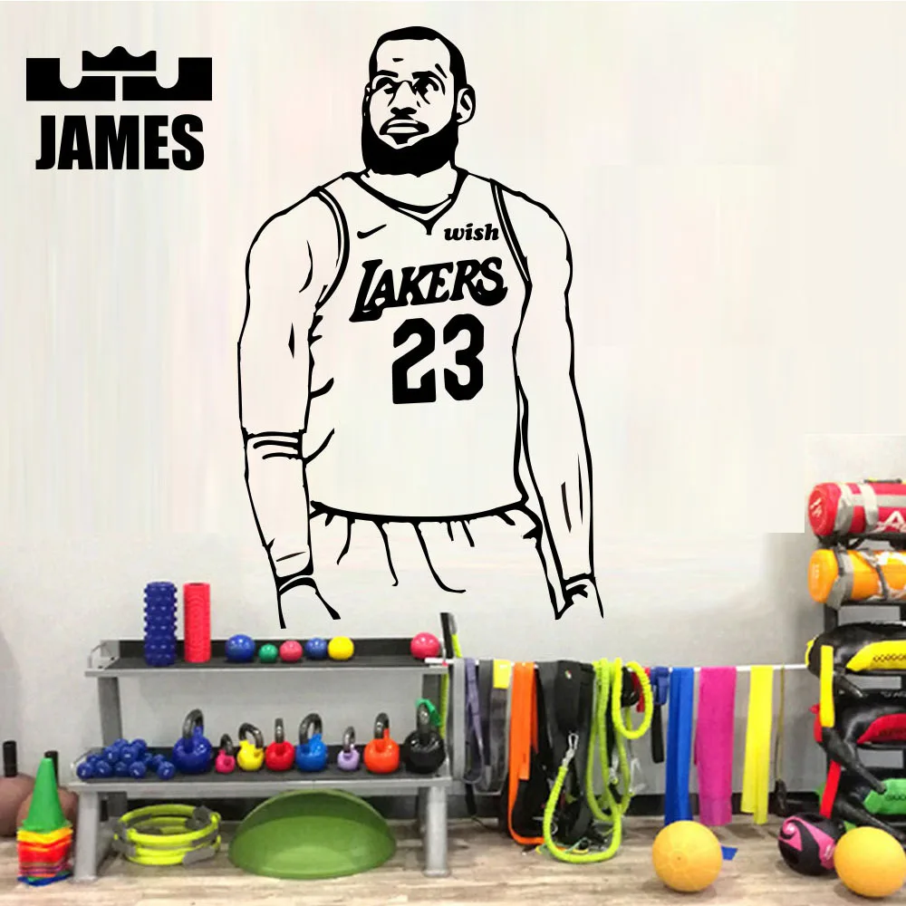

The King Of Lakers LeBron James Basketball Vinyl Wall Sticker Mural For Bedroom Decal Decor Los Angeles LBJ Wallpaper Poster
