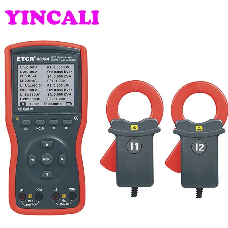 High Quality ETCR4200A Intelligent Double Clamp Digital Phase Volt-Ampere Meter Multi-functional Power | Инструменты