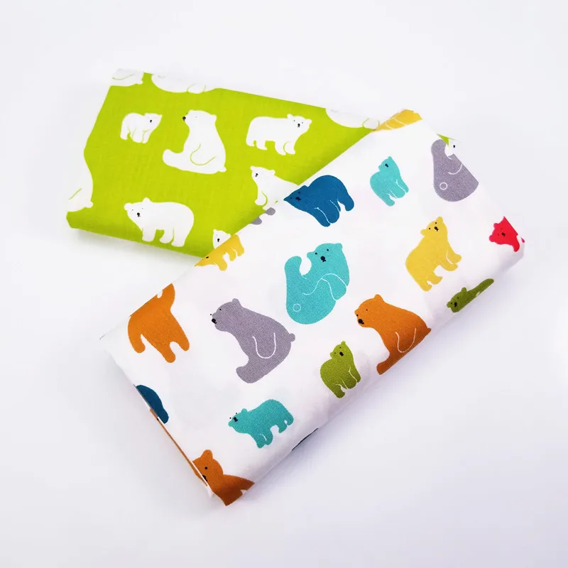 

Bear Print Cotton Twill Fabric Patchwork Textile Cotton Fabric Hand-Sewn Quilting Breathable Baby Apparel Fabric Dress Material