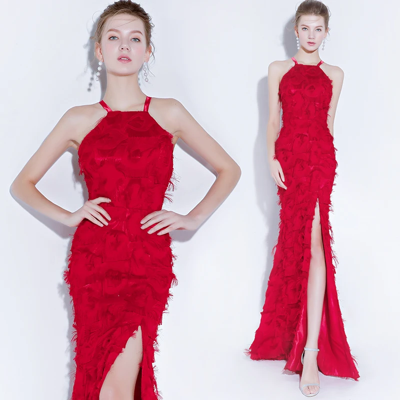 

2019 new arrival Mermaid Cocktail party Dressprom dress birthday shower burgundy dresses for Christmas party vestido de noiva