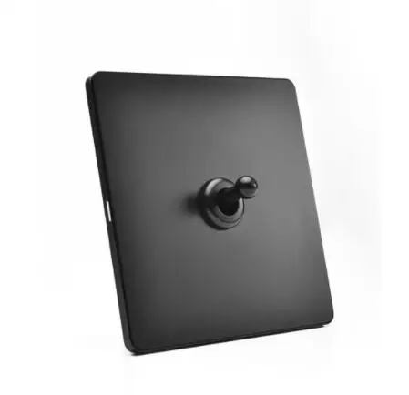 

Model 86 Nordic Simple Style Dumb Black Wall Switch Panel Metal Dial Rod Retro Switch Socket