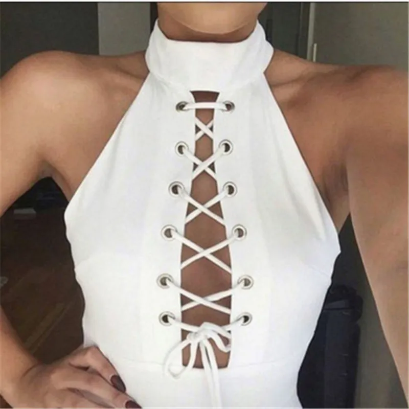 2017 Fashion Women Blouse String Sexy O Neck Drawstring Crop Tops Lace ...