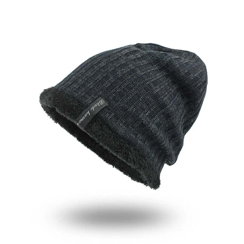 [FLB] зимняя вязаная шапка бини Для мужчин шарф Skullies вязаные шапочки зимние, шапки для Для женщин Для мужчин шапки капор маска брендовые кепки F18005 - Цвет: Navy hats