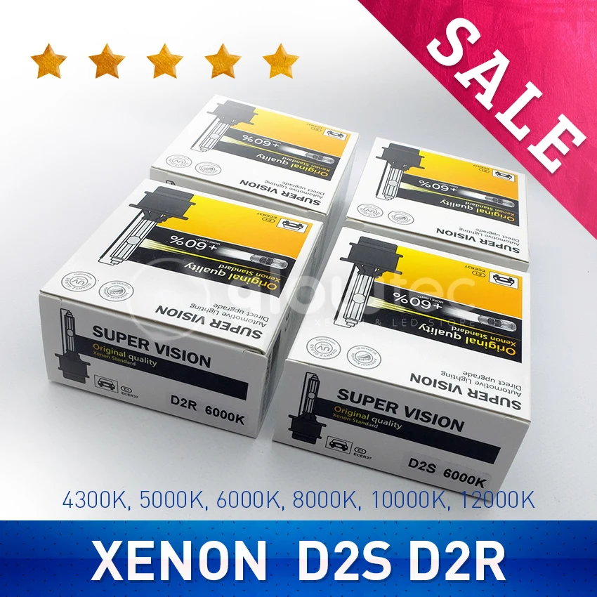 

WHOLESALE 2pcs D2S HID Bulbs HID xenon headlight bulb D2 headlamp light 4300K 5000K 6000K 8000K 10000K 12000K GLOWTEC