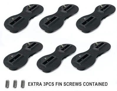 Черный пластиковый FCS плавник коробка 6 шт. упаковка плавник коробка, винт в комплекте и дополнительные 3 шт. больше винтов - Цвет: 6pcs Black fin plugs