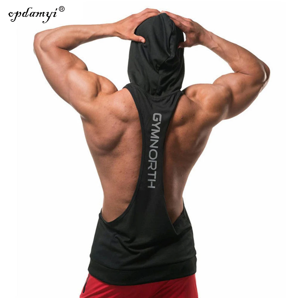 

Men's Active Slim Fit Tank Gym Bodybuilding Stringer Tank Top Muscle Workout Shirt Fitness Sleeveless Vest Hoodie Cut T Shirt