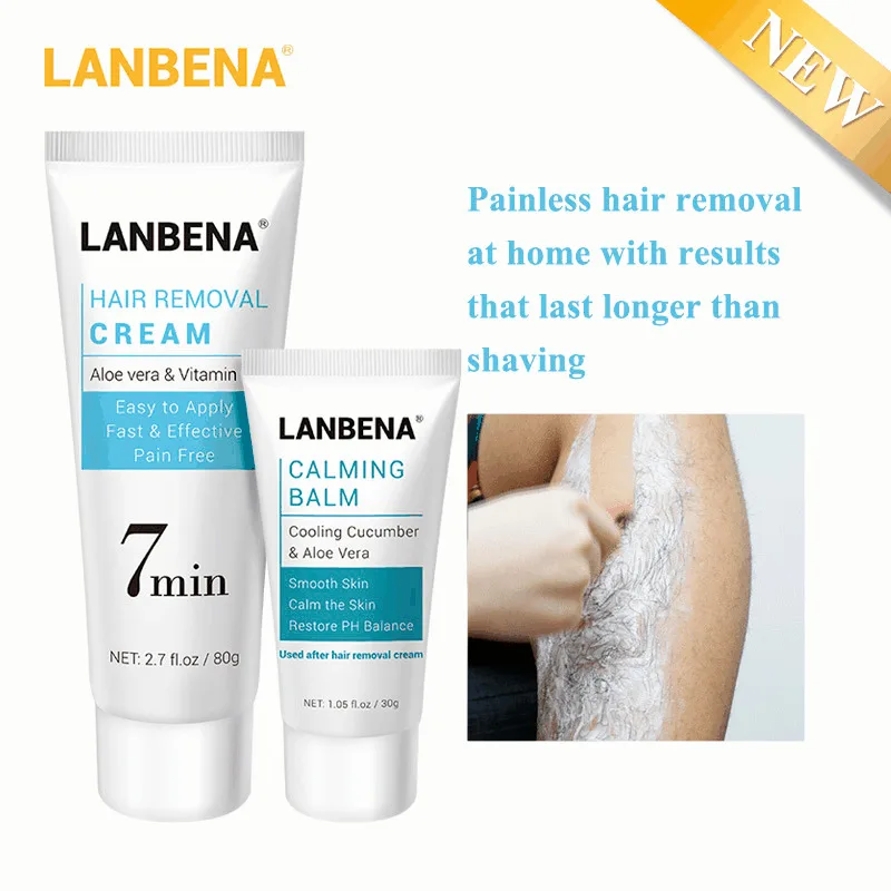 

LANBENA Hair Removal Cream Painless Depilation Calming Balm Gentle Effective Epilator Nourishing Repairing Body Care 80g