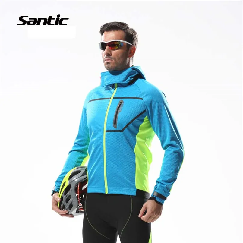 

Santic Autumn Winter Cycling Fleece Jacket Thermal Windproof Road Mountain Bicycle Bike Jacket Windcoat Cycling Jacket Clothing