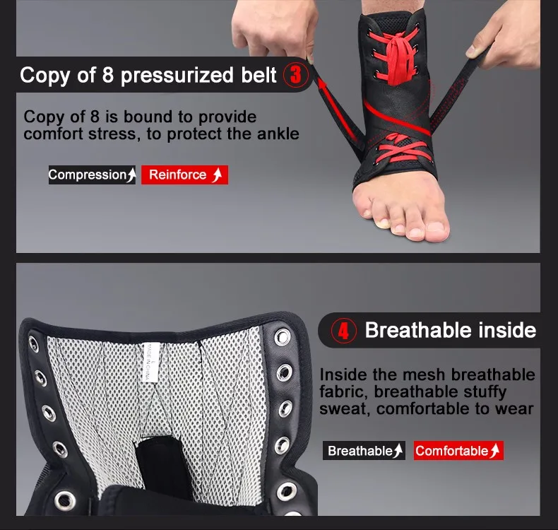 Kuangmi 1 пара поддержка лодыжки защита для ног регулируемый фиксатор лодыжки Поддержка протектор для растяжения травм Баскетбол волейбол Футбол