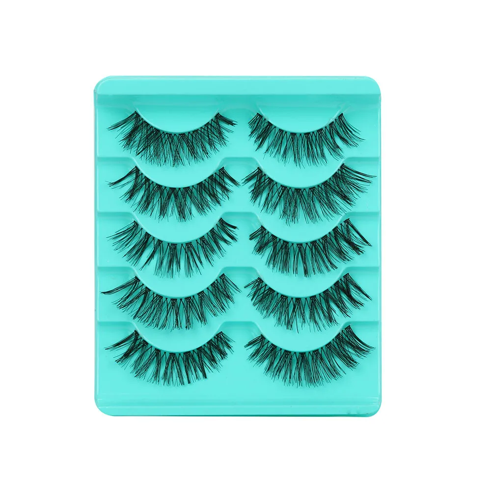 

5 Pair/Lot Women Black Crisscross 3d Mink Lashes False Eyelashes Lashes Extension Tool DE7
