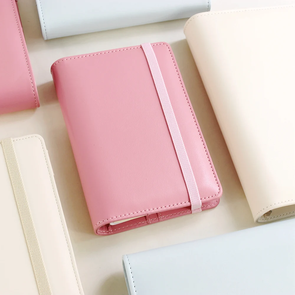 

Cute bandage Leather spiral notebooks Colorful Spiral Planner daily weekly planner/person agenda planner Ring Binder A5A6