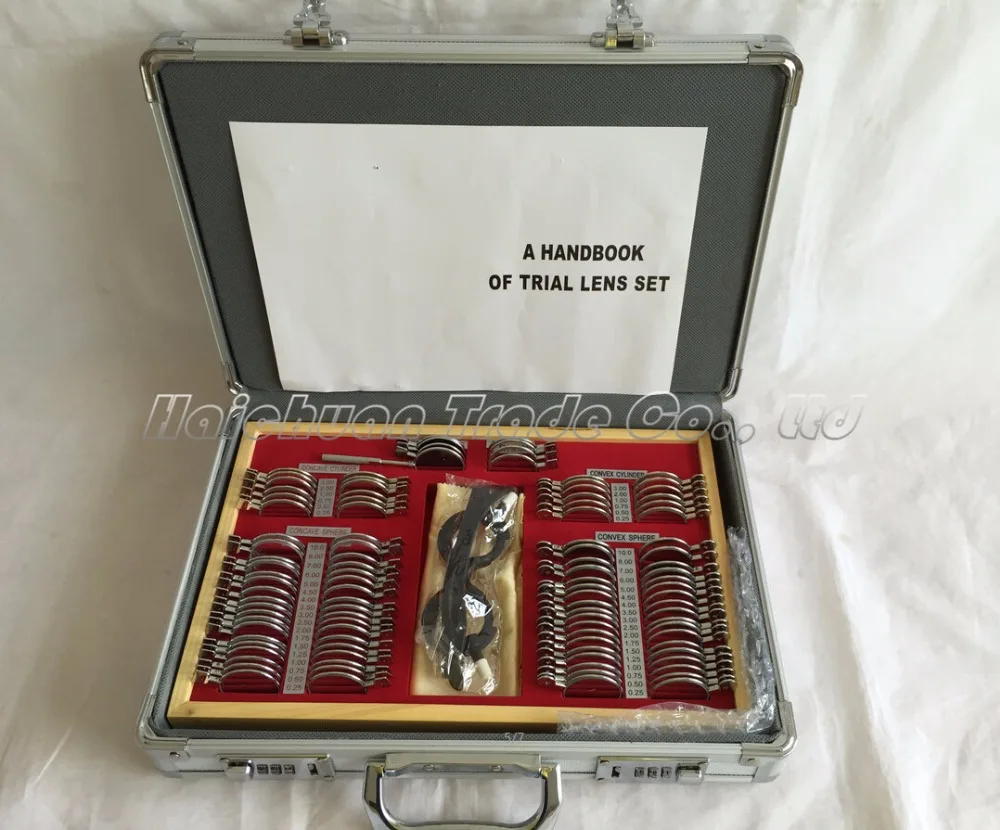 New In Box 104 Pcs Optical Trial Lens Set Metal Rim + 1 Pc Trial Frame