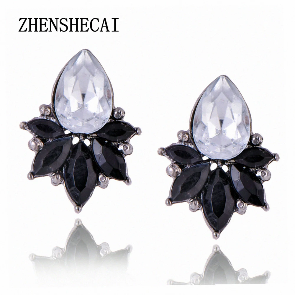 

High Quality Crystal Stud Earrings For Women Round Rhinestone Drop Style e0223