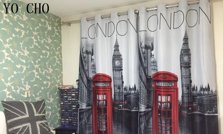 Затемненные шторы в британском стиле, занавески в европейском стиле, Затемненные занавески для спальни, гостиной, занавески с Лондоном