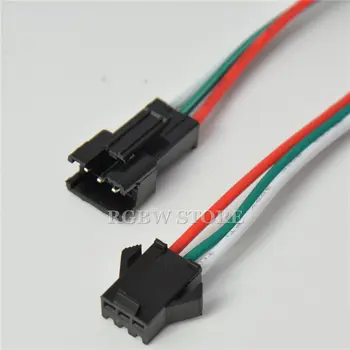 

LED Strip 5~100 Pairs 3PIN JST SM 10cm Connecter Cable Wire For LED Strip WS2812B WS2811 led Module Strip Female Male