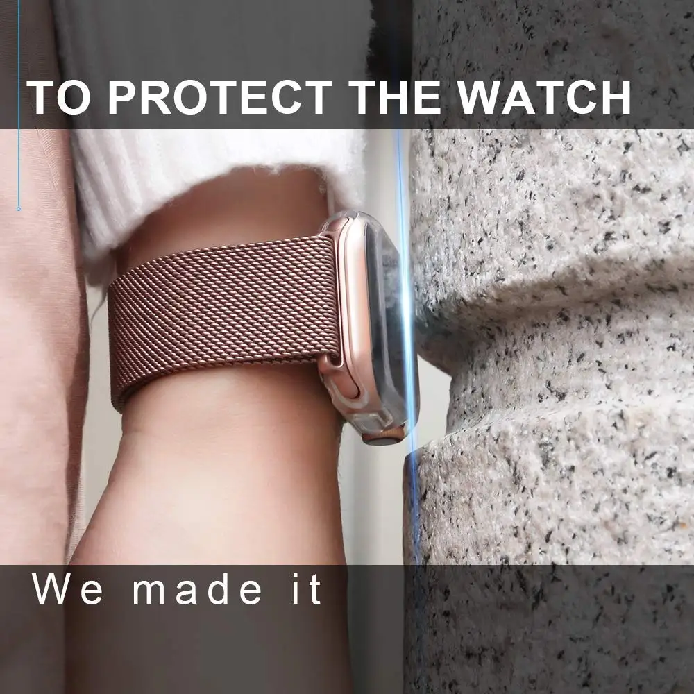 Защитный чехол для Apple Watch 5, 4, 3, 2, 1, ремешок из ТПУ, полный бампер Iwatch, ремешок 42 мм, 38 мм, 44 мм, 40 мм, аксессуары для часов