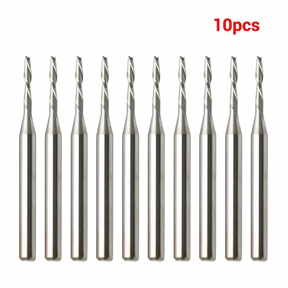10pcs 3.175 X 4mm 22mm 25mm Tungsten Steel Dual Edge 2 Flute Screw ...