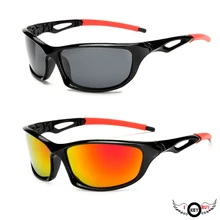 Спортивные поляризованные солнцезащитные очки, очки для верховой езды на открытом воздухе, черная оправа, красная пленочная линза, унисекс, очки для вождения, мужские