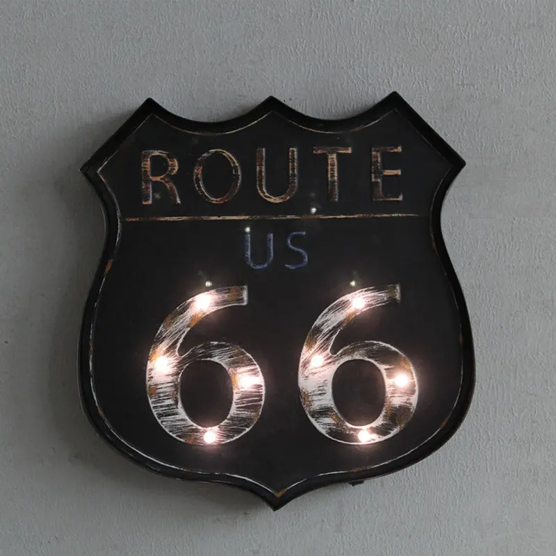 Ретро US Route 66 Mother Road светодиодный неоновый металлический оловянный знак Железный плакат художественный декор для стен в винтажном стиле для гаража домашний магазин Бар Паб Клуб - Цвет: Белый