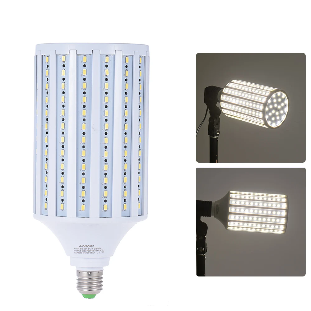Светодиодная лампа Andoer для фотостудии 135 Вт 216 бусин 5500K E27 185 245V|beads beads|bead lightbeaded lamp |