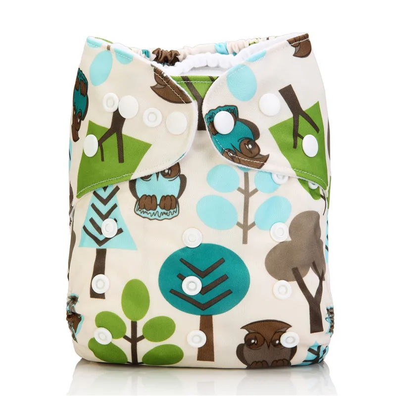  [Mumsbest] 7Pcs/Set Wholesale Diaper Unisex Cute Printed Baby Cloth Diapers Adjustable Washable Bab