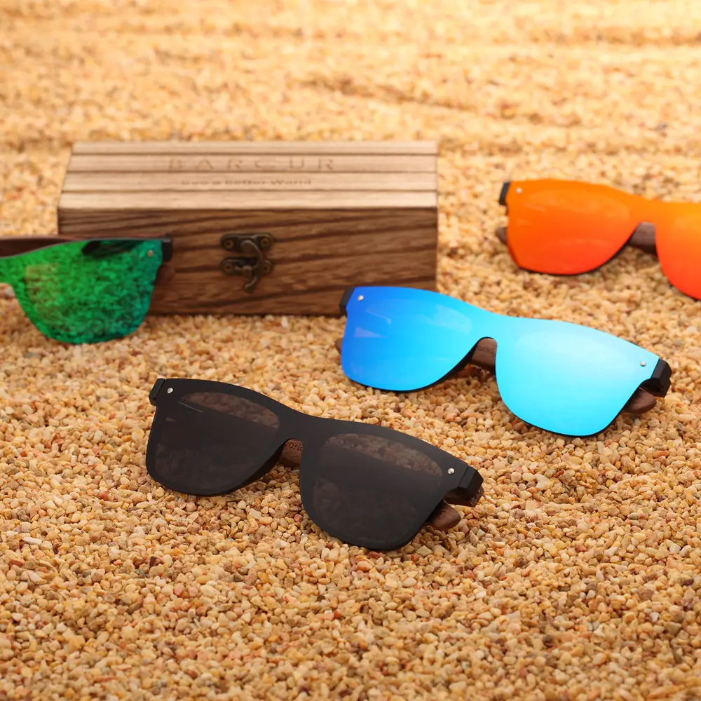 BARCUR, оригинальные деревянные солнцезащитные очки, мужские, поляризационные, натуральные, солнцезащитные очки, деревянные, Oculos de sol masculino