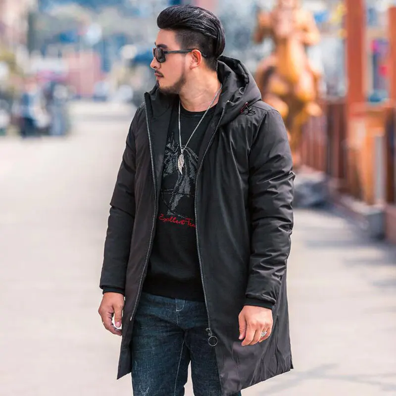 2019 зима новый большой размер XXXL-8XL Мужской Хлопковый костюм мужской длинный участок теплый толстый черный пиджак подходит для 140 кг мужская