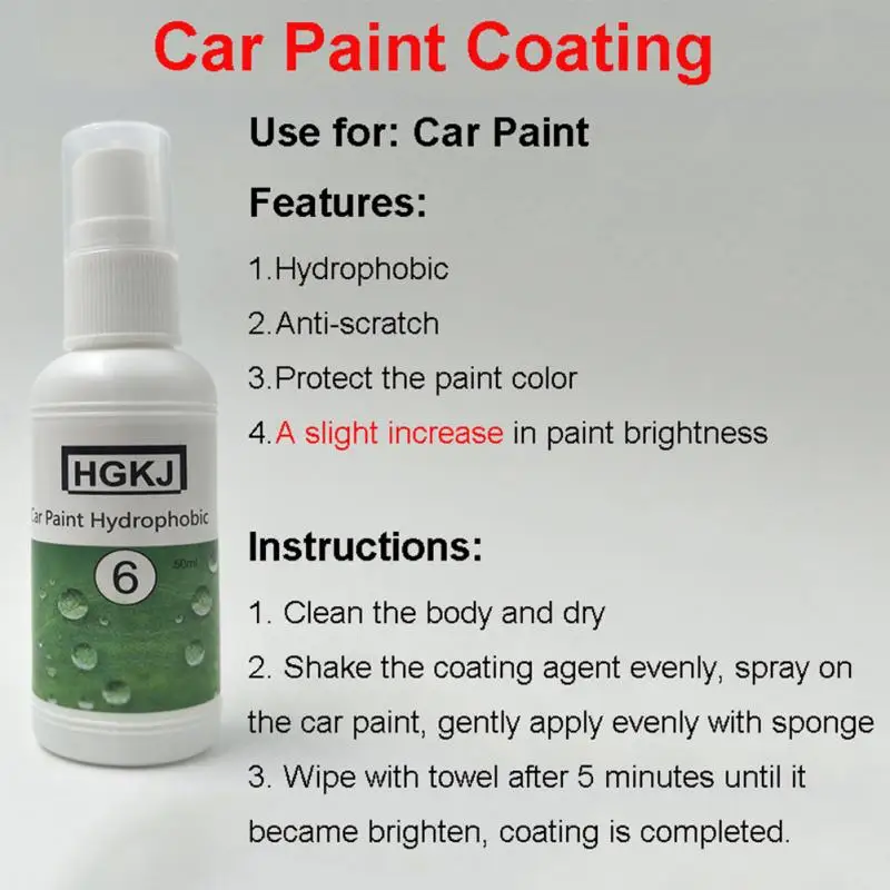 

20/50ml Multifunctional Anti-scratch Deep Gloss Car Windshield Glass Hydrophobic Coating Waterproof Agent Paint Coating
