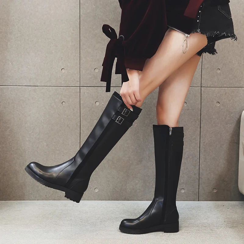 Bota Feminina/ограниченное предложение однотонные высокие сапоги до колена из