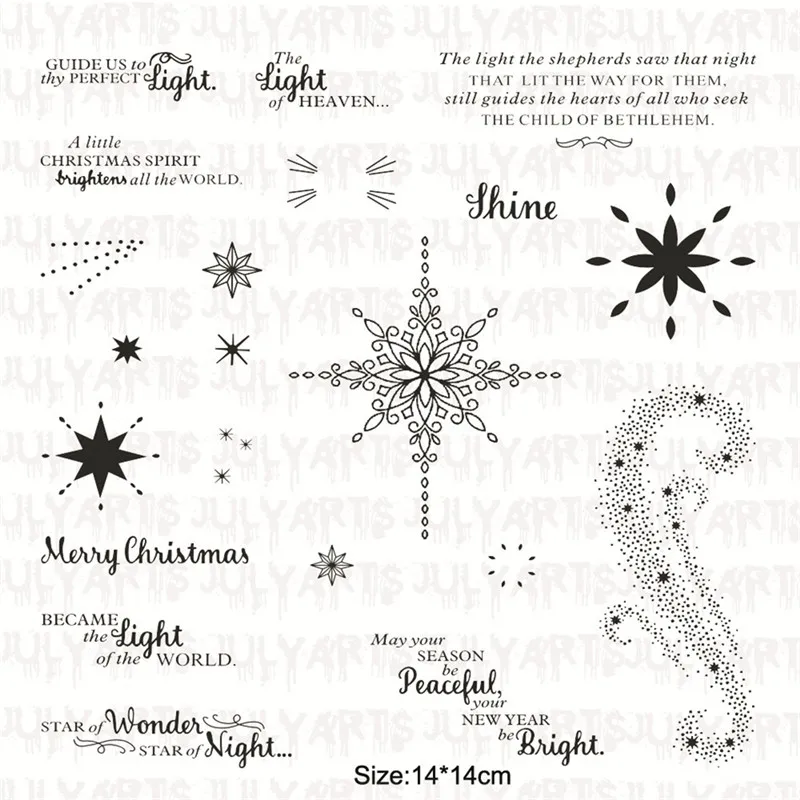 

YaMinSanNiO 2019 Rubber Clear Stamp and Metal Cutting Dies Scrapbooking Star Alphabet Making Decorative Christmas Stamps Dies